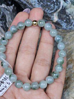 JB6803004 หยก พม่า แท้ Jade กำไล ประคำหยก 7.9 มม. (Jadeite Beads Bracelet) พม่า (Myanmar)
