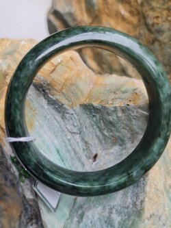 JB6804070 หยก พม่า แท้ Jade กำไลหยก 57.0 มม. (Jadeite bracelet) พม่า (Myanmar)