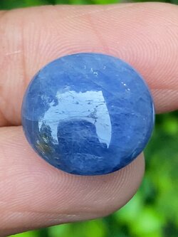 พลอย ไพลิน Blue Sapphire 22.62 กะรัต (Cts.) ดิบ (Unheated) พลอยแท้ อัญมณีมงคลประจําวันเกิด เครื่องประดับพลอย