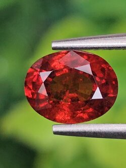 พลอย สเปสซาร์ไทต์ Spessartite Garnet 1.44 กะรัต Cts.พลอยแท้ อัญมณีมงคลประจําวันเกิด เครื่องประดับพลอย