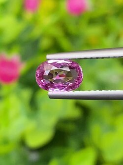 พลอย ชมพู พิ้ง แซฟไฟร์ Pink Sapphire ดิบ Unheated 1.07 กะรัต (Cts.) พลอยแท้ อัญมณีมงคลประจําวันเกิด เครื่องประดับพลอย