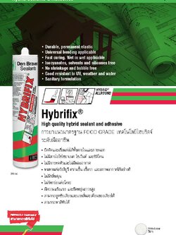 Hybrifix High quality hybid sealant and adhesive กาวยาแนวมาตรฐาน FOOD GRADE เทคโนโลยีไฮบริดจ์ ระดับมืออาชีพ