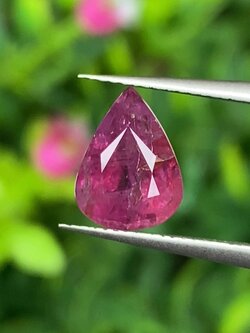 พลอย ทับทิม Ruby sapphire 2.44 กะรัต (Cts) ดิบ Unheated พลอยแท้ อัญมณีมงคลประจําวันเกิด เครื่องประดับพลอย