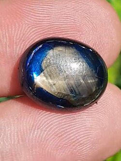 พลอย ไพลิน สตาร์ แซฟไฟร์ Blue Star Sapphire 19.72 กะรัต (Cts.) ดิบ Unheated พลอยแท้ อัญมณีมงคลประจําวันเกิด เครื่องประดับพลอย