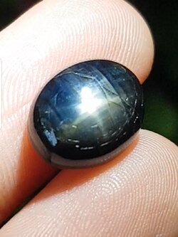 พลอย ไพลิน สตาร์ แซฟไฟร์ Blue Star Sapphire 8.40 กะรัต (Cts.) ดิบ Unheated พร้อมใบเซอร์ พลอยแท้ อัญมณีมงคลประจําวันเกิด เครื่องประดับพลอย