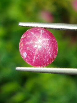 พลอย ทับทิม สตาร์ แซฟไฟร์ Ruby Star Sapphire 5.72 กะรัต (Cts.) ดิบ Unheated พร้อมใบเซอร์ พลอยแท้ อัญมณีมงคลประจําวันเกิด เครื่องประดับพลอย