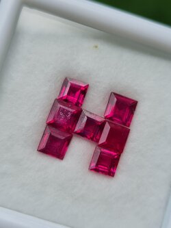 พลอย ทับทิม Ruby sapphire 7 เม็ด 4.00 กะรัต (Cts.) พลอยแท้ อัญมณีมงคลประจําวันเกิด เครื่องประดับพลอย