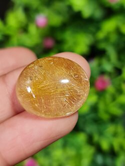 ไหมทอง ควอตซ์ Golden Rutilated Quartz 39.24 กะรัต Cts.พลอยแท้ อัญมณีมงคลประจําวันเกิด เครื่องประดับพลอย