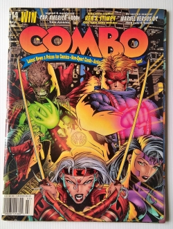 ขายนิตยสารแนวการ์ตูนเก่า COMBO#14 March 1996,Lastest news &prices for comics-non-sport cards,action figure,gaming cards and more ในเล่ม signed&numbered CAP.AMERICA#444S from dynamic billy west signed REN&STIMPY CDs from sony wonder DC versus MARVEL, MARVE