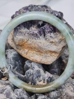 JB6711016 หยก พม่า แท้ Jade กำไลหยก 60.4 มม. (Jadeite bracelet) พม่า (Myanmar)