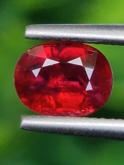 พลอย ทับทิม Ruby sapphire 0.98 กะรัต (Cts.) เผาเก่า VS พลอยแท้ อัญมณีมงคลประจําวันเกิด เครื่องประดับพลอย