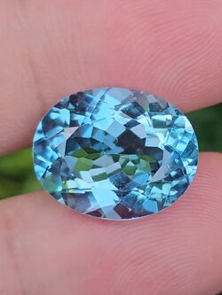 พลอย บลู โทแพซ (Blue Topaz) 14.05 กะรัต (Cts.) พลอยแท้ อัญมณีมงคลประจําวันเกิด เครื่องประดับพลอย