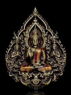 พระพุทธประทานพร รุ่น พุทธบารมี รหัส12 เนื้อทองเทวฤทธิ์ซาติน องค์ลงยาจีวร