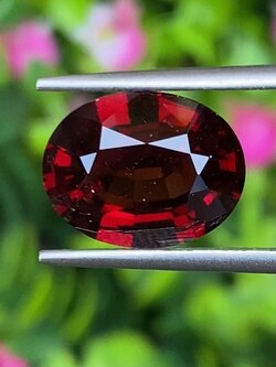 พลอย โกเมน Pyrope - Almandite Garnet 5.65 กะรัต (Cts.) พลอยแท้ อัญมณีมงคลประจําวันเกิด เครื่องประดับพลอย