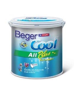 BegerCool All Plus for Interior/Matt เบเยอร์คูล ออลพลัส ทาภายใน เบส ฺA (ยังไม่รวมแม่สี) 9ลิตร/2.5 แกลลอน (Super White)