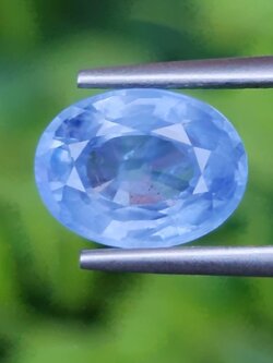 พลอย ไพลิน blue sapphire 3.30 กะรัต (Cts.) ดิบ unheated พลอยแท้ อัญมณีมงคลประจําวันเกิด เครื่องประดับพลอย