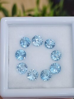 พลอย เพทาย Natural Zircon 10.62 กะรัต (Cts.) 9 เม็ด (2Pcs.) พลอยแท้อัญมณีมงคล ประจําวันเกิด เครื่องประดับพลอย
