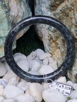 JT6711185 หยก พม่า แท้ Jade กำไลหยก 58.2 มม. (Jadeite bracelet) พม่า (Myanmar)