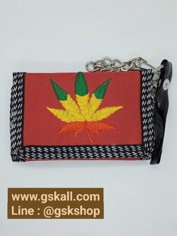 กระเป๋าสตางค์ลายกัญชาใบเล็ก