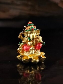 พระพิฆเนศ รุ่น อนันตสุข รหัส1 เนื้อบรอนซ์ชุบทองลงยา