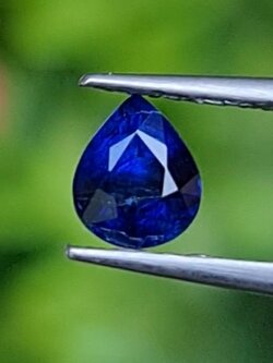 พลอย ไพลิน blue sapphire 1.20 กะรัต (Cts.) เผาเก่า พลอยแท้ อัญมณีมงคลประจําวันเกิด เครื่องประดับพลอย