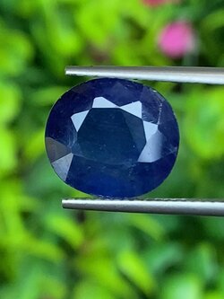 พลอย ไพลิน blue sapphire 1 เม็ด 7.01 กะรัต (Cts.) พลอยแท้ อัญมณีมงคลประจําวันเกิด เครื่องประดับพลอย