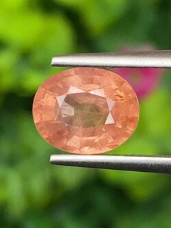 พลอย พัดพารัดชา Padparadscha Sapphire 2.45 กะรัต (Cts.) พร้อมใบเซอร์ พลอยแท้ อัญมณีมงคลประจําวันเกิด เครื่องประดับพลอย