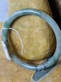 JB6711130 หยก พม่า แท้ Jade กำไลหยก 57.6 มม. (Jadeite bracelet) พม่า (Myanmar)