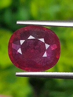 พลอย ทับทิม (Ruby Sapphire) 5.33 กะรัต (Cts.) พลอยแท้ อัญมณีมงคลประจําวันเกิด เครื่องประดับพลอย