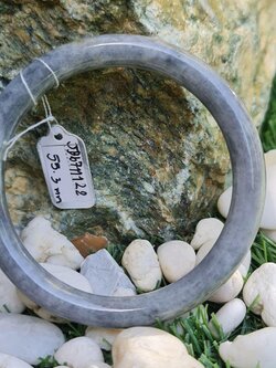 JB6711122 หยก พม่า แท้ Jade กำไลหยก 55.3 มม. (Jadeite bracelet) พม่า (Myanmar)