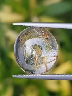 ไหมทอง ควอตซ์ Golden Rutilated Quartz 10.48 กะรัต Cts.พลอยแท้ อัญมณีมงคลประจําวันเกิด เครื่องประดับพลอย