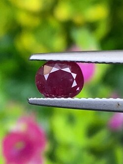 พลอย ทับทิม สยาม (Siam Ruby Sapphire) 1.00 กะรัต (Cts.) พลอยแท้ อัญมณีมงคลประจําวันเกิ เครื่องประดับพลอย