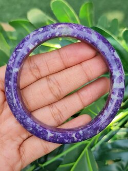 กำไล ชารอยต์ (Charoite) Size 61.5 พลอยแท้ อัญมณีมงคลประจําวันเกิด เครื่องประดับพลอย