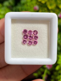 พลอย ทัวร์มาลีน Tourmaline 1.00 กะรัต (Cts.) 9 เม็ด พลอยแท้ อัญมณีมงคลประจําวันเกิด เครื่องประดับพลอย