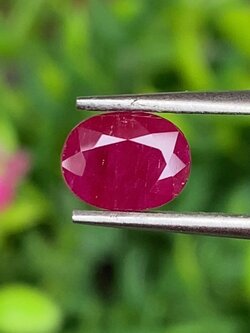 พลอย ทับทิม พม่า (Burmese Ruby Sapphire) 1.40 กะรัต พลอยแท้ อัญมณีมงคลประจําวันเกิด เครื่องประดับพลอย