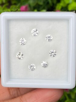 พลอย เพทาย Natural Zircon 2.47 กะรัต (Cts.) 7 เม็ด (Pcs.) พลอยแท้ อัญมณีมงคลประจําวันเกิด เครื่องประดับพลอย