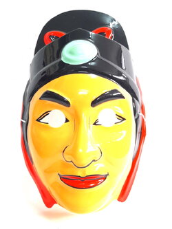 หน้ากากพลาสติกบาง จั่นเจา ขนาดตามรูป เก่าเก็บเก่าตามสภาพ หายาก ไม่พบบ่อย