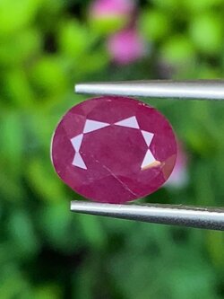 พลอย ทับทิม พม่า (Burmese Ruby Sapphire) 2.15 กะรัต พร้อมใบเซอร์ พลอยแท้ อัญมณีมงคลประจําวันเกิด เครื่องประดับพลอย