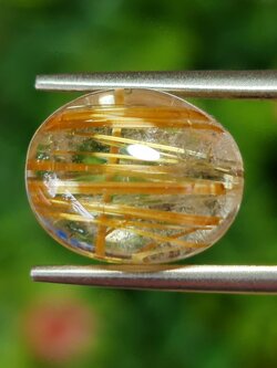 ไหมทอง ควอตซ์ Golden Rutilated Quartz 7.00 กะรัต Cts.พลอยแท้ อัญมณีมงคลประจําวันเกิด เครื่องประดับพลอย