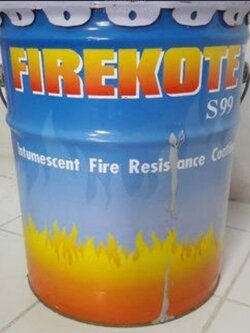 สีกันไฟ สีทนไฟ ป้องกันไฟไหม้ (สีขาวด้าน) น้ำหนัก24.5 กก./ Fire Kote S-99