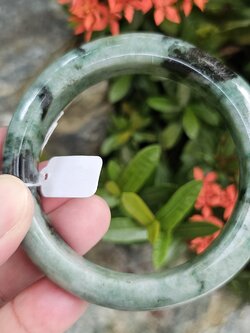 JB6804035 หยก พม่า แท้ Jade กำไลหยก 63.3 มม. (Jadeite bracelet) พม่า (Myanmar)