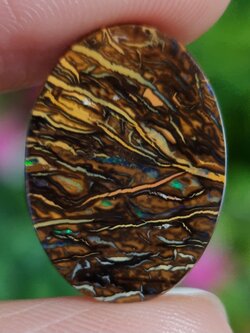 พลอย โบลเดอร์ โอปอล ออสเตรเลีย Australian Boulder Opal 10.35 กะรัต (Cts.) พลอยแท้ อัญมณีมงคลประจําวันเกิด เครื่องประดับพลอย