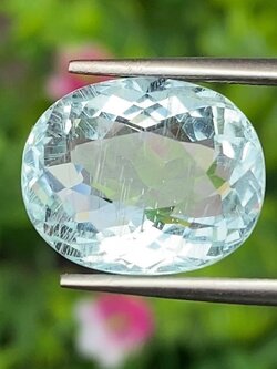 พลอย อความารีน Aquamarine 8.47 กะรัต (Cts.) พลอยแท้ อัญมณีมงคลประจําวันเกิด เครื่องประดับพลอย