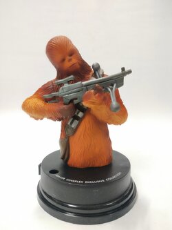 ท๊อปเปอร์แก้วน้ำ EGV ชิวแบคก้า จาก STAR WARS EP.7 THE FORCE AWAKEN ขนาดตามภาพ เก่าเก็บหลุดจากฐานแต่ประกอบได้ มือสองตามสภาพ