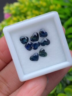 พลอย แซฟไฟร์ 2 สี Bi Color Sapphire 8 เม็ด 3.16 กะรัต (Cts.) พลอยแท้ อัญมณีมงคลประจําวันเกิด เครื่องประดับพลอย