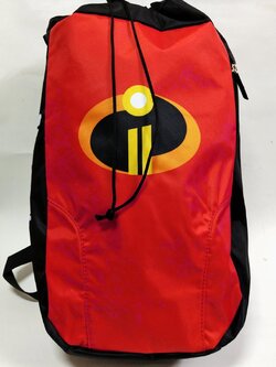 กระเป๋าเป้ ลาย ดิอินเคร็ดเดเบิ้ล The Incredible แบบหูรูด มีซิปด้านใน 14"*16" ของแท้ ใหม่มีป้าย