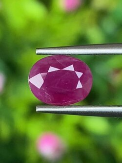 พลอย ทับทิม พม่า (Burmese Ruby Sapphire) 1.56 กะรัต พลอยแท้ อัญมณีมงคลประจําวันเกิด เครื่องประดับพลอย