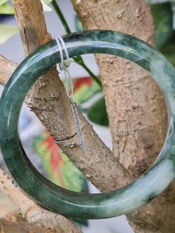 JB6804113 หยก พม่า แท้ Jade กำไลหยก 58.2 มม. (Jadeite bracelet) พม่า (Myanmar)