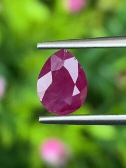 พลอย ทับทิม พม่า (Burmese Ruby Sapphire) 1.47 กะรัต พลอยแท้ อัญมณีมงคลประจําวันเกิด เครื่องประดับพลอย