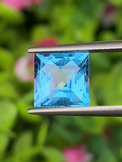 พลอย บลู โทแพซ (Blue Topaz) 3.77 กะรัต (Cts.) พลอยแท้ อัญมณีมงคลประจําวันเกิด เครื่องประดับพลอย